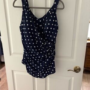 Navy Polka Dot Women's Top